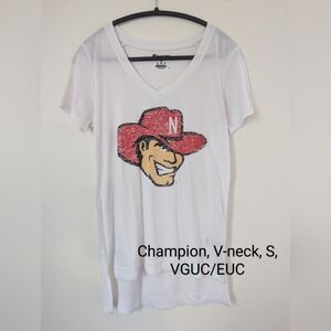 Champion white Husker V-neck